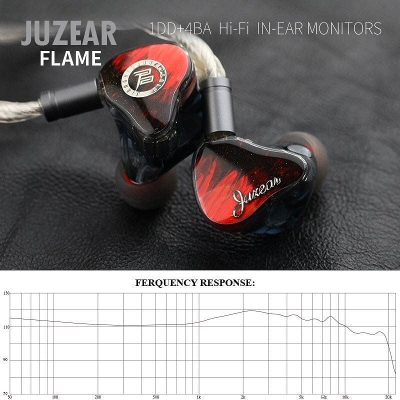JUZEAR FLAME 1DD+4BA Hybrid In-Ear Earphone Monitor HiFiGo