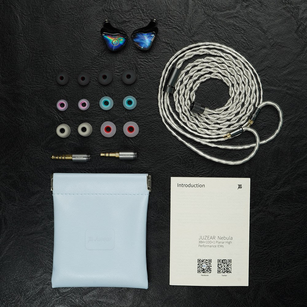 JUZEAR Nebula 1DD + 3BA + 1Planar Tribrid Drivers In-Ear Monitors